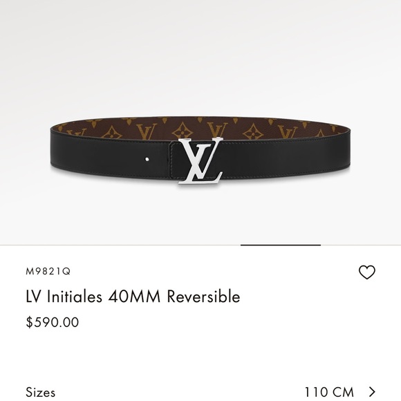 AUTHENTIC Louis Vuitton Initials Reversible Monogram Macassar Belt - Picture 2 of 14